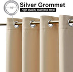 NICETOWN Outdoor Curtain for Patio Waterproof, Rustproof Grommet Top and Bottom - Image 2