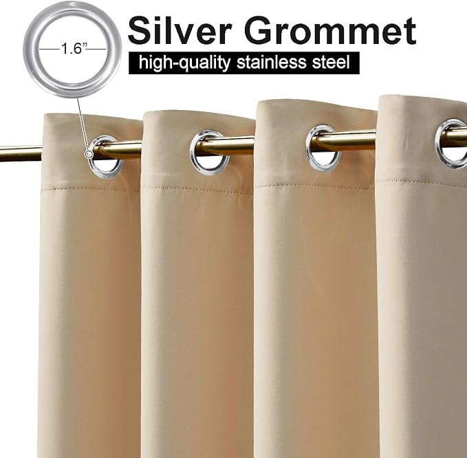 NICETOWN Outdoor Curtain for Patio Waterproof, Rustproof Grommet Top and Bottom - Image 2