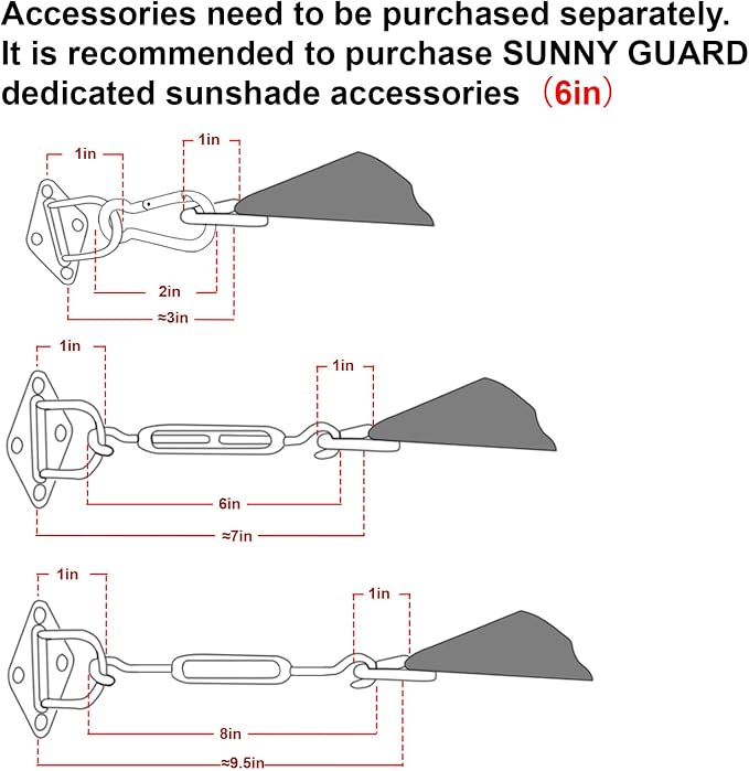 SUNNY GUARD Custom Size 7'x12'x13.9' Triangle Butter Cream UV Block Sunshade - Image 3