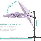 Best Choice Products 10ft Solar LED Cantilever Patio Umbrella, 360-Degree - Image 5