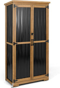 Outdoor Storage Cabinet, Wood & Metal Storage Shed by PETSCOSSET