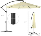Outsunny 10' Cantilever Hanging Tilt Offset Patio Umbrella | UV & Water - Image 7