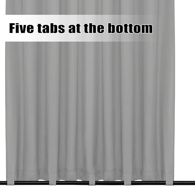 Easy-Going Outdoor Curtains for Patio 1 Panel, 110x96 inch, Light Grey | - Image 4