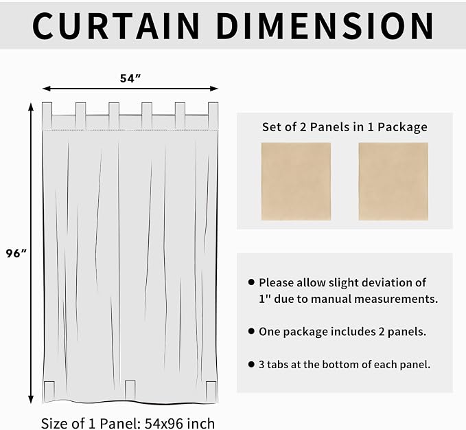 Easy-Going Outdoor Patio Curtains 2 Panels, 54x96 inch, Porch and Pergola - Image 6