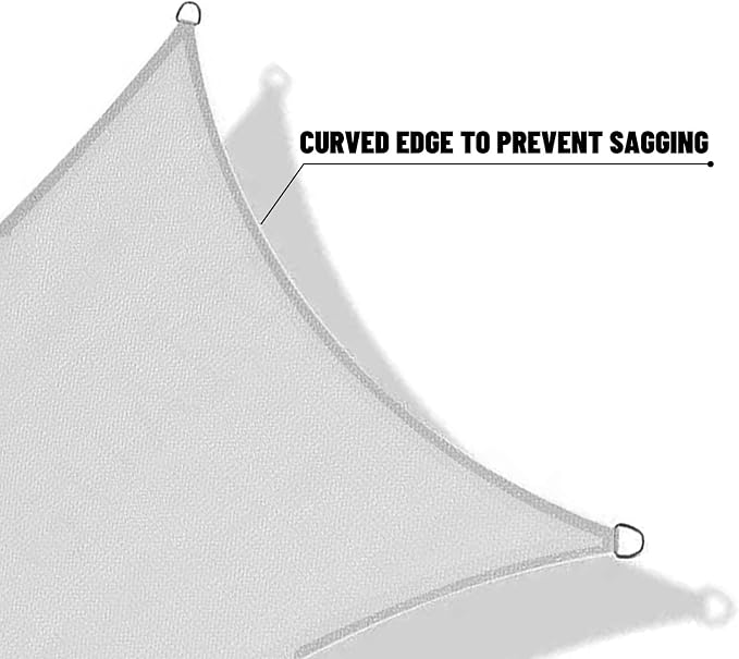 SUNNY GUARD Custom Size 7'x10' Silver Grey Sun Shade Sail Rectangle UV Block - Image 7