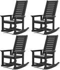 GREENVINES Oversized Outdoor Rocking Chairs Set of 4, HDPE Rocker by GreenVines