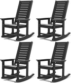 GREENVINES Oversized Outdoor Rocking Chairs Set of 4, HDPE Rocker by GreenVines