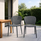 2xhome Patio Dining Chair | Modern Stackable Outdoor Pool Side Chair | Weather - Image 2