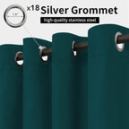 Easy-Going Outdoor Curtains for Patio 1 Panel, 150x84 inch, Teal | Waterproof - Image 2