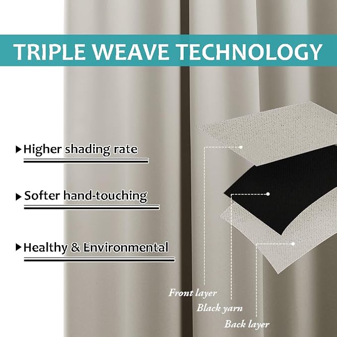 NICETOWN Outdoor Curtain for Patio Waterproof Extra Wide 84 inch, Sun Blocking - Image 4