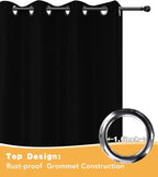 HolidayIdeas Outdoor Curtains for Patio Waterproof 4 Pcs 54x108 Inch Black | - Image 4