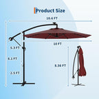 Garvee 10FT Solar Lights Offset Patio Umbrella - Image 4