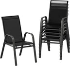 Garvee Patio Chairs Set of 6, Stackable Chairs by Garvee