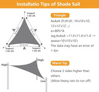 10' x 10' x 10' Triangle Sun Shade Sail, 185 GSM HDPE, Sand | 95% UV block - Image 4