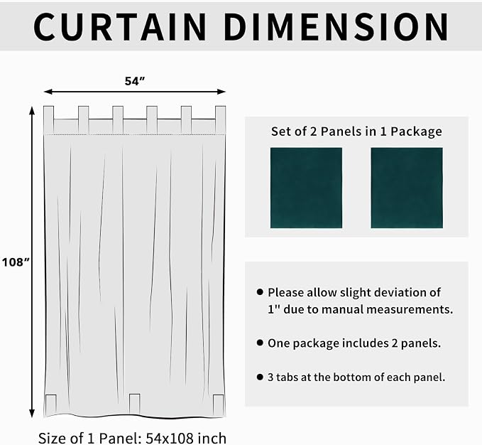 Easy-Going Outdoor Patio Curtains 2 Panels, 54x108 inch, Teal | Privacy - Image 6