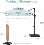 Best Choice Products 10x10ft Cantilever Patio Umbrella w/Base Included - Image 7