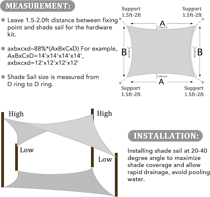 Shade&Beyond 15'x24' Sun Shade Sail Canopy Rectangle, UV Block Breathable - Image 6