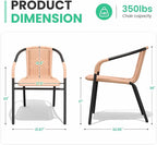 JEAREY Outdoor Patio Rattan Dining Chairs Set of 4, All Weather Stackable - Image 3