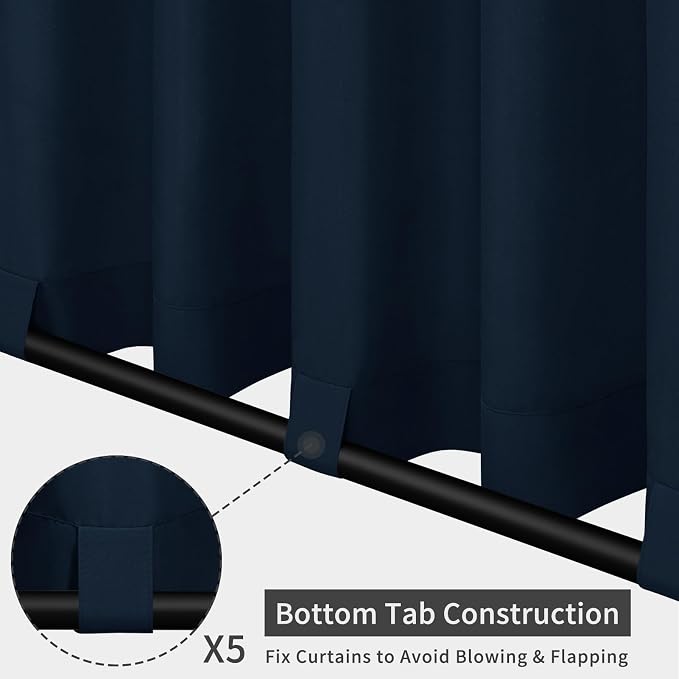 Easy-Going Outdoor Patio Curtains 2 Panels, 110x120 inch, Porch and Pergola - Image 3