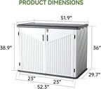 Aoxun Outdoor Storage Cabinet 35 Cu.Ft Outdoor Trash Can Storage Shed, and Lawn - Image 2
