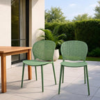 2xhome Set of 2 Patio Dining Chairs | Modern Stackable Outdoor Pool Side Chair - Image 2