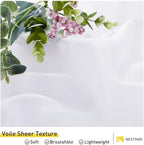 NICETOWN Patio Outdoor Curtains Voile Sheer, W54 x L96, 2 Panels | Waterproof - Image 6
