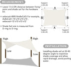 Shade&Beyond 7'x17' Sun Shade Sail Canopy Rectangle, UV Block Breathable Curved - Image 6