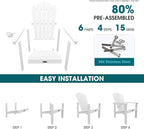 THOEOE Stackable Adirondack Chair Set of 8, Fire Pit Chairs Set of 8 | - Image 3