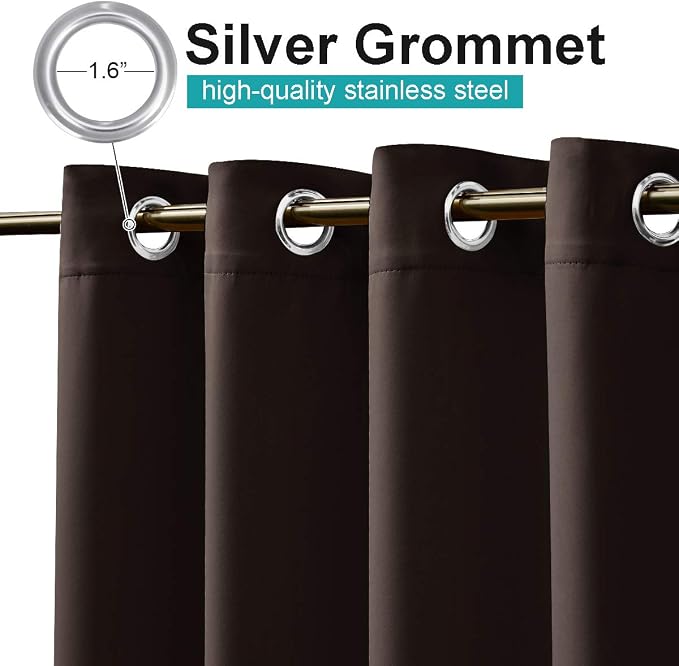 NICETOWN 2 Panels Patio Outdoor Curtains Waterproof, Thermal Insulated - Image 2