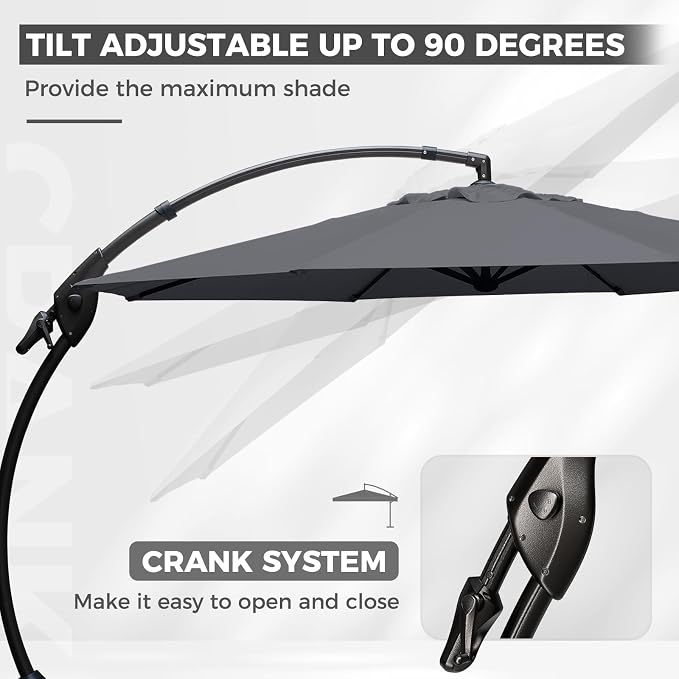 Grand patio 12FT Sunbrella Cantilever Round Umbrella - Image 4