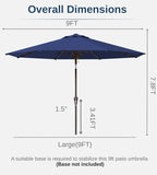 9FT Auto-Tilt Patio Umbrella|Outdoor Market Table Umbrella - Image 7
