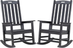 Outdoor Rocking Chairs Set of 2, Oversized Porch Rocker | Weather Resistant by PsilvamGardenFurniture