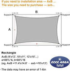 Cool Area Sun Shade Sail for Patio Backyard, Rectangle 12x16ft, Dark Grey | 95% - Image 6