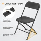 VINGLI 2 Pack Black Plastic Folding Chair, Indoor Outdoor Portable Stackable - Image 4