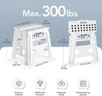 Delxo Folding Step Stool 13 Inch, 300 Lbs Step Stool - Image 2