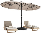 15ft Patio Umbrella with Base, Large Outdoor Double-Sided Rectangle Umbrella | by DomeShade
