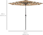 Best Choice Products 10ft Solar Polyester LED Lighted Patio Umbrella w/Tilt - Image 7