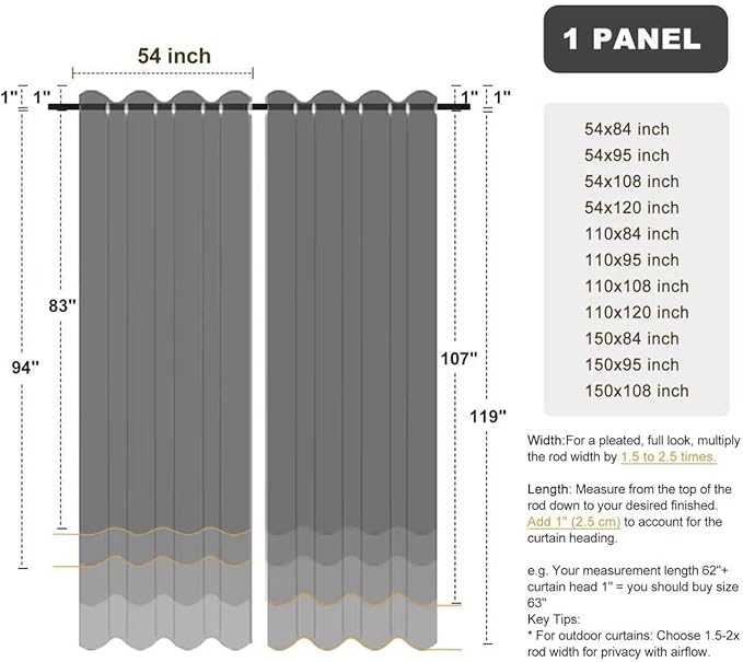 BONZER Outdoor Curtains for Patio Waterproof Thick Privacy | Grommet Light - Image 9