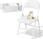 8 Pack Padded Folding Chairs, Portable Metal Foldable Chairs by HomePage