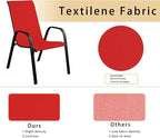 Stackable Patio Chairs Set of 1/2/4, Heavy Duty Metal Frame & Teslin Fabric - Image 4