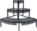 aboxoo 3-Tier Metal Plant Stand, Stair-Step Corner Shelf by aboxoo