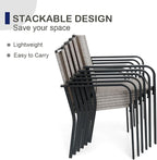 Anmutig Stackable Outdoor Dining Chairs Set of 6, Textilene Fabric, Breathable - Image 7