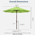 10FT Patio Umbrella, Outdoor Umbrella - Image 6