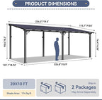 10x20FT Lean to Gazebo Pergola Patio Outdoor Pergolas Gazebos | Wall Mount - Image 2