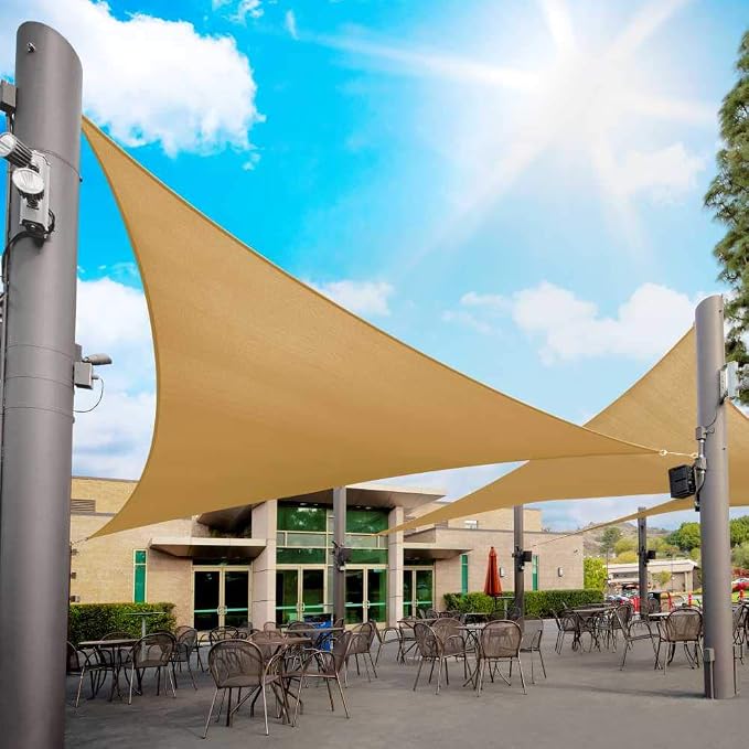 Royal Shade 14' x 14' x 14' Sand Beige Triangle Sun Shade Sail Order to Make by RoyalShade