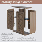 ZZM HDPE Outdoor Storage Shed, Outdoor Plastic Storage Cabinet, Horizontal - Image 7