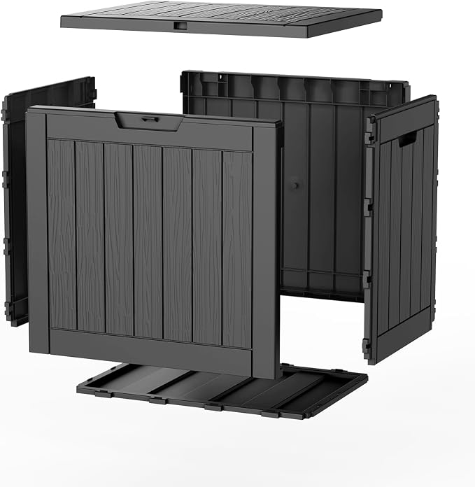 ROJIK 37 Gallon Resin Deck Box, Lockable Waterproof Weatherproof Outdoor - Image 6