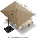 9x12 FT Cantilever Patio Umbrella, Large Rectangular Offset Outdoor Umbrella - Image 3