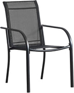 Stackable Patio Chairs Set of 4, Outdoor Dining Chairs - Image 5