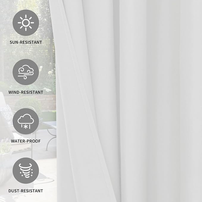 Easy-Going 100% Waterproof Outdoor Curtains 54x120 inch, Gazebo and Pergola 2 - Image 5